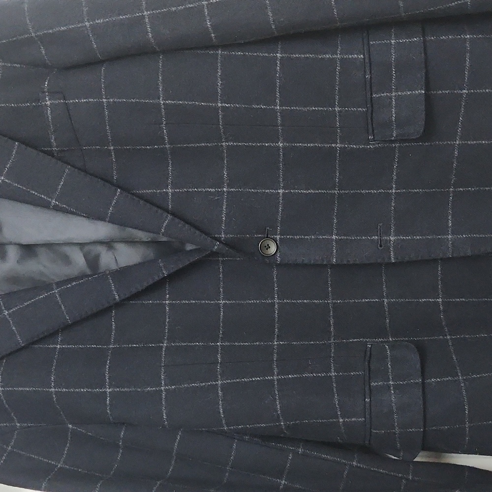 Wool blend window pane blazer - Picture 4 of 7